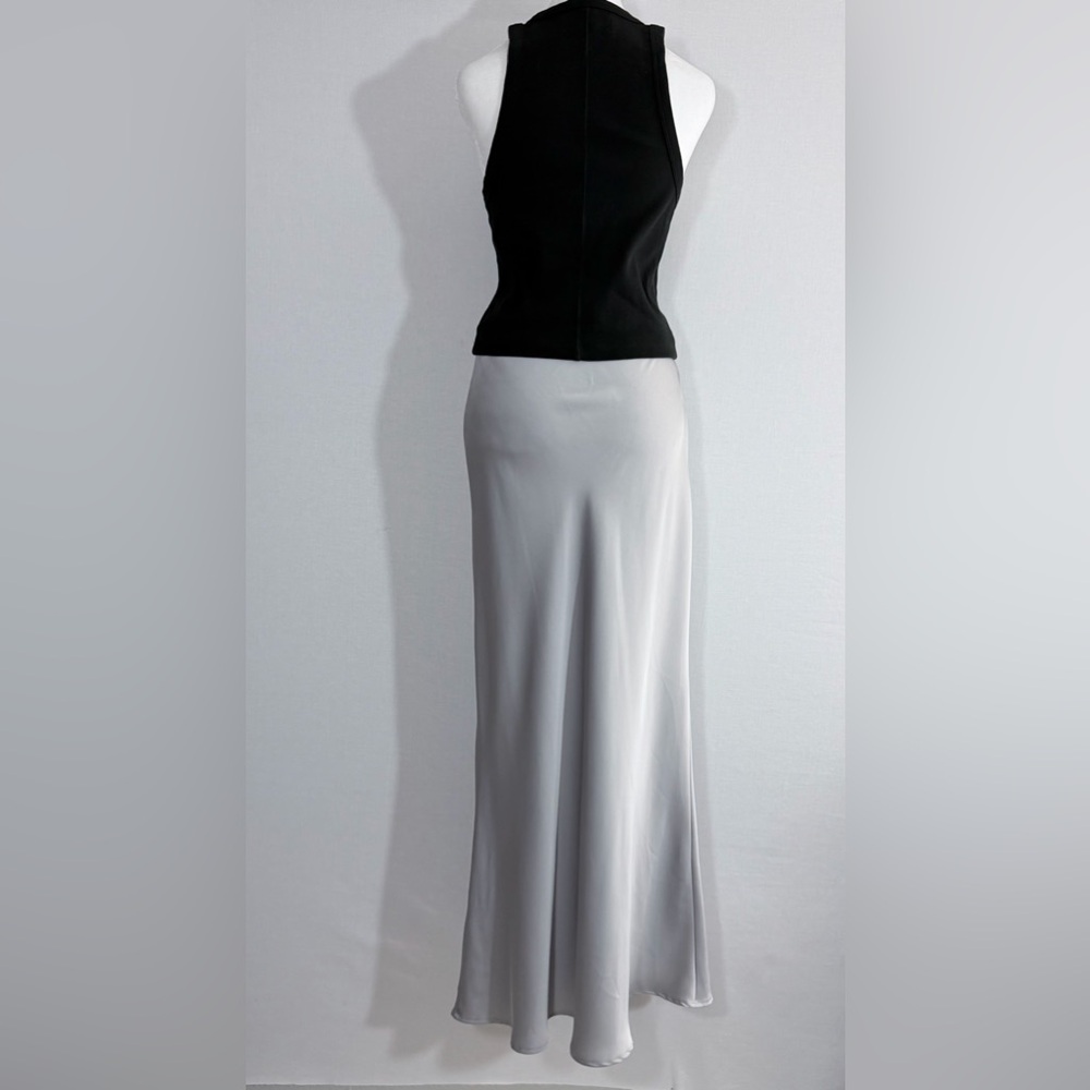Chic Silver Maxi Skirt Size M